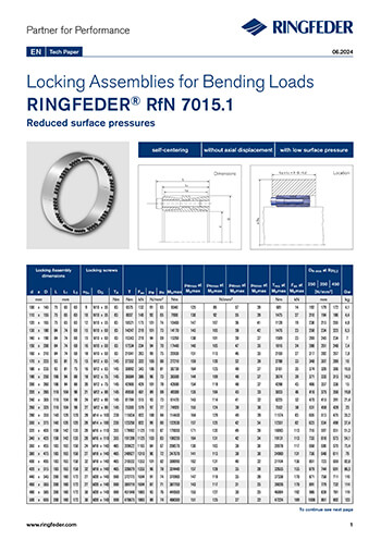 Tech Paper Locking Assemblies for Bending Loads RINGFEDER® RfN 7015.1