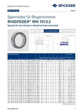 Tech Paper Spannsätze für Biegemomente RINGFEDER® RfN 7012.2