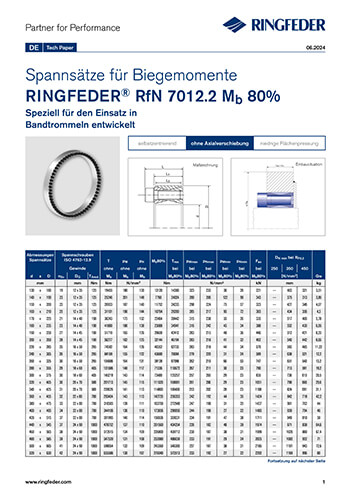Tech Paper Spannsätze für Biegemomente RINGFEDER® RfN 7012.2 Mb 80%