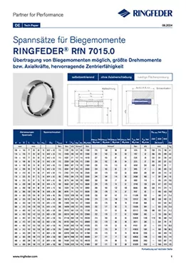 Tech Paper Spannsätze für Biegemomente RINGFEDER® RfN 7015.0 Tech Paper Spannsätze für Biegemomente RINGFEDER® RfN 7015.0