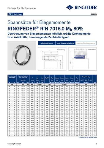 Tech Paper Spannsätze für Biegemomente RINGFEDER® RfN 7015.0 Mb 80%