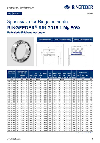 Tech Paper Spannsätze für Biegemomente RINGFEDER® RfN 7015.1 Mb 80%