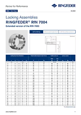 Tech Paper Locking Assemblies RINGFEDER® RfN 7004