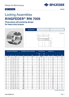 Tech Paper Locking Assemblies RINGFEDER® RfN 7005