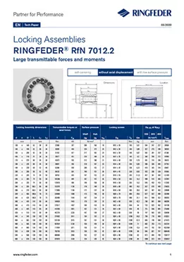 Tech Paper Locking Assemblies RINGFEDER® RfN 7012.2