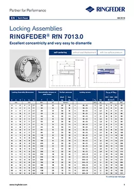 Tech Paper Locking Assemblies RINGFEDER® RfN 7013.0