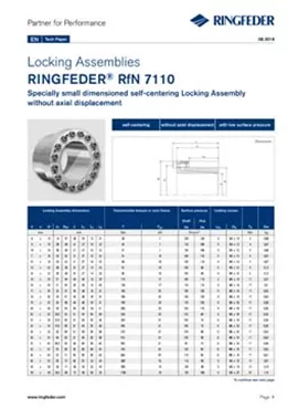 Tech Paper Locking Assemblies RINGFEDER® RfN 7110