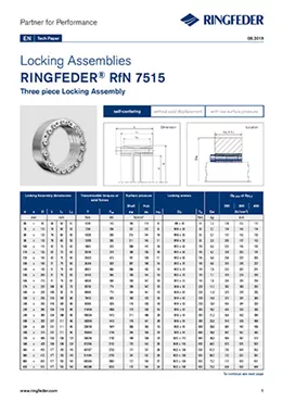 Tech Paper Locking Assemblies RINGFEDER® RfN 7515