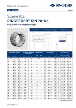 Tech Paper Spannsätze RINGFEDER® RfN 7015.1
