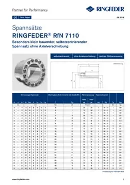 Tech Paper Spannsätze RINGFEDER® RfN 7110