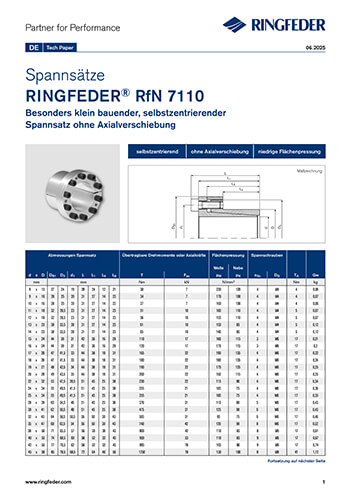Tech Paper Spannsätze RINGFEDER® RfN 7110