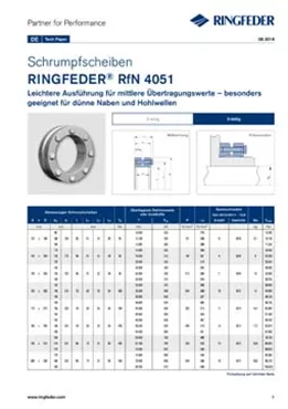 Tech Paper Schrumpfscheiben RINGFEDER® RfN 4051