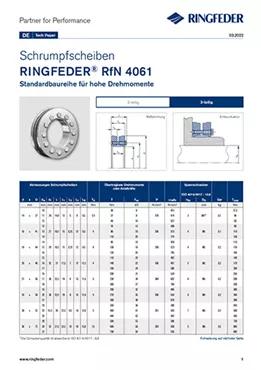 Tech Paper Schrumpfscheiben RINGFEDER® RfN 4061