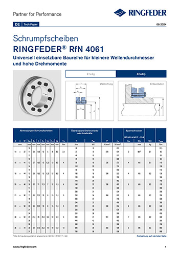 Tech Paper Schrumpfscheiben RINGFEDER® RfN 4061