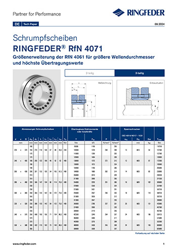 Tech Paper Schrumpfscheiben RINGFEDER® RfN 4071