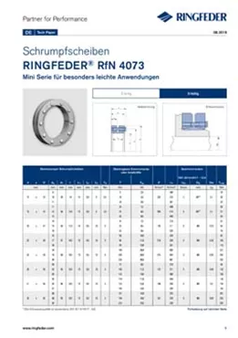 Tech Paper Schrumpfscheiben RINGFEDER® RfN 4073