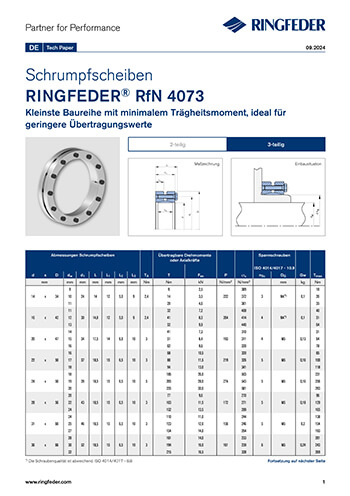 Tech Paper Schrumpfscheiben RINGFEDER® RfN 4073
