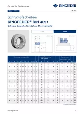 Tech Paper Schrumpfscheiben RINGFEDER® RfN 4091