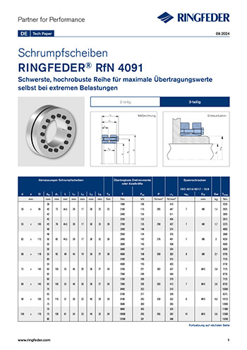 Tech Paper Schrumpfscheiben RINGFEDER® RfN 4091