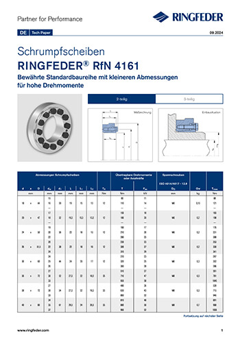 Tech Paper Schrumpfscheiben RINGFEDER® RfN 4161