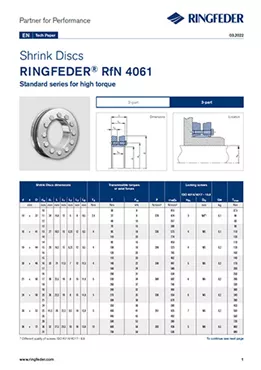 Tech Paper Shrink Discs RINGFEDER® RfN 4061