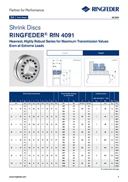 Tech Paper Shrink Discs RINGFEDER® RfN 4091 Tech Paper Shrink Discs RINGFEDER® RfN 4091