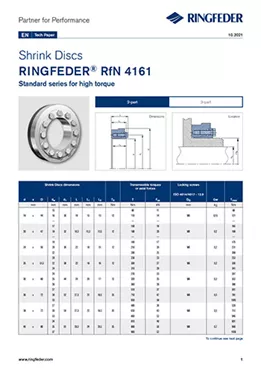 Tech Paper Shrink Discs RINGFEDER® RfN 4161
