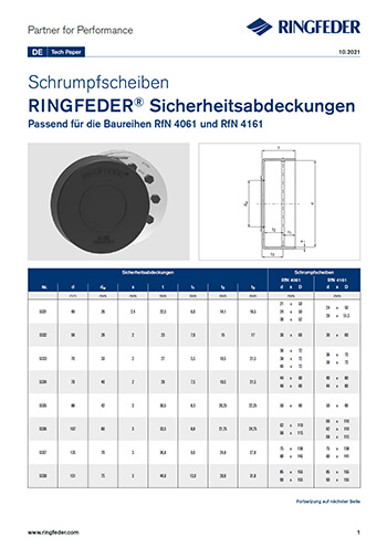 Tech Paper RINGFEDER® Sicherheitsabdeckungen für Schrumpfscheiben RfN 4061 & RfN 4161