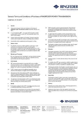General Terms & Conditions of Purchase of RINGFEDER POWER TRANSMISSION GMBH